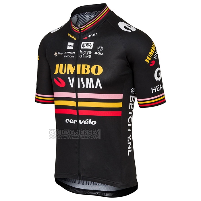 2023 Cycling Jersey Jumbo Visma Black Short Sleeve And Bib Short